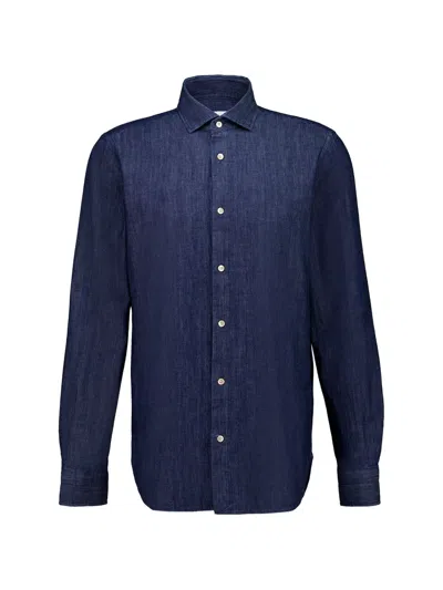 Boglioli Long-sleeve Button Shirt In Blue