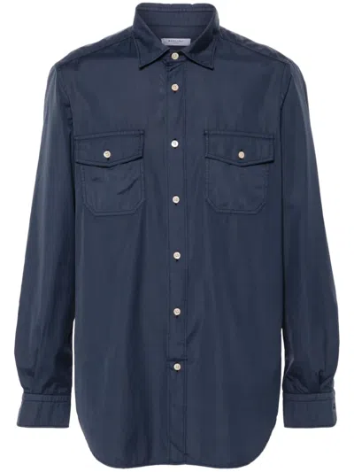Boglioli Long-sleeve Cotton Shirt In Blue