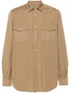 Boglioli Long-sleeve Cotton Shirt In Brown