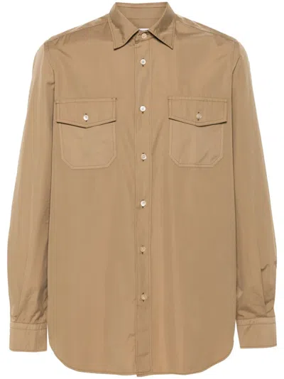 Boglioli Long-sleeve Cotton Shirt In Brown