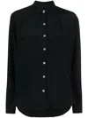 Boglioli Long-sleeve Crepe Shirt In Black