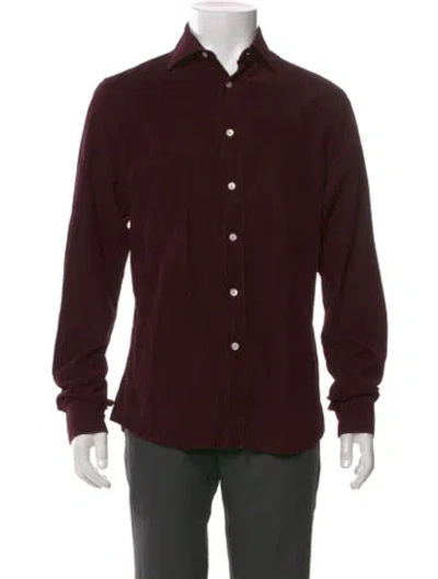 Pre-owned Boglioli Long Sleeve Dress Shirt In Burgundy