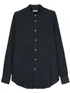 Boglioli Long-sleeve Linen Shirt In Blue