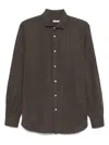 Boglioli Tencel Long-sleeved Shirt In Brown