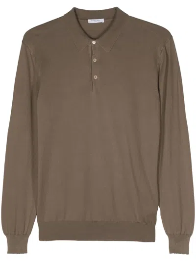 Boglioli Long-sleeved Polo Shirt In Green