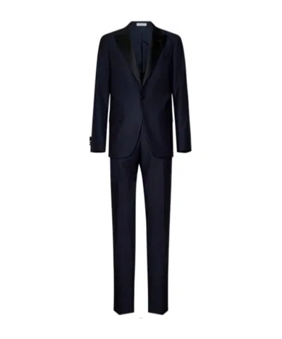 Boglioli Long-sleeved Suit Coat And Trouser Set In Black