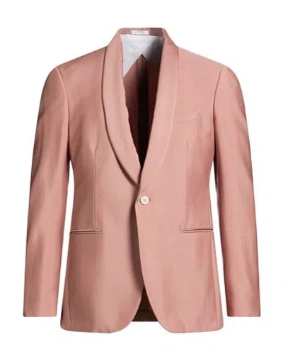 Boglioli Man Blazer Antique Rose Size 38 Virgin Wool, Mohair Wool, Silk In Pink
