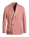 Boglioli Man Blazer Antique Rose Size 44 Cotton, Linen In Pink