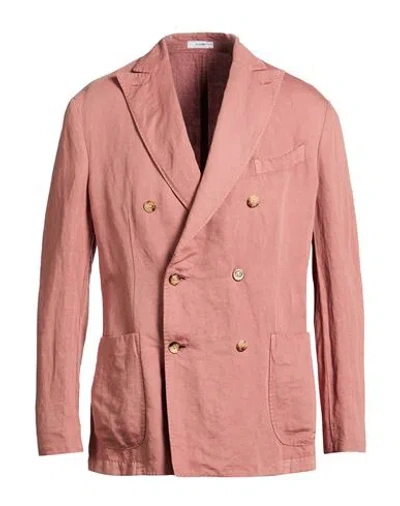 Boglioli Man Blazer Antique Rose Size 44 Cotton, Linen In Pink