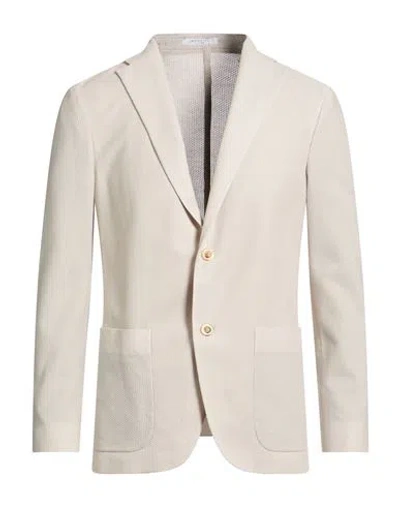 Boglioli Man Blazer Beige Size 38 Cotton In White