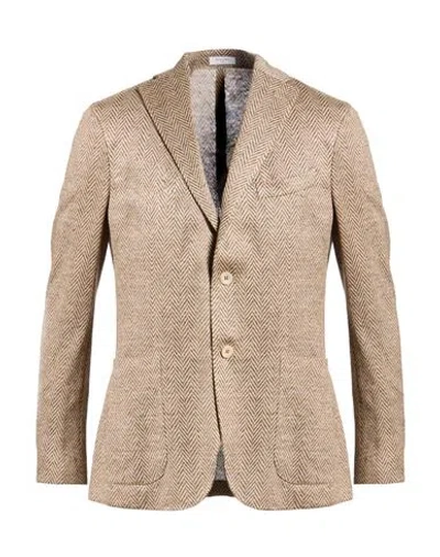 Boglioli Man Blazer Beige Size 42 Linen In Neutral