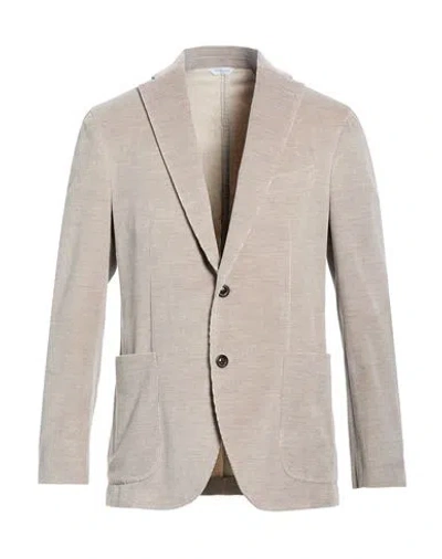 Boglioli Man Blazer Beige Size 46 Cotton, Virgin Wool, Elastane In Gray