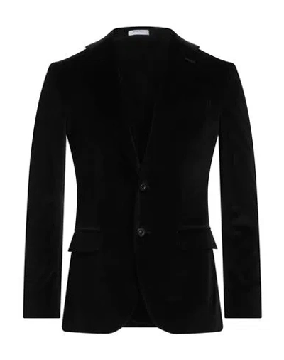Boglioli Man Blazer Black Size 36 Cotton, Elastane In Blue