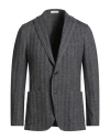 Boglioli Man Blazer Black Size 46 Cotton, Virgin Wool In Gray