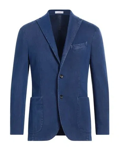 Boglioli Man Blazer Blue Size 38 Cotton, Elastane