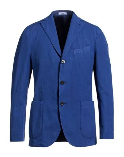 Boglioli Man Blazer Blue Size 38 Cotton, Linen, Elastane