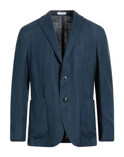 Boglioli Man Blazer Blue Size 42 Silk