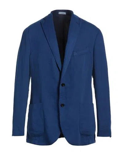 Boglioli Man Blazer Blue Size 44 Cotton, Linen