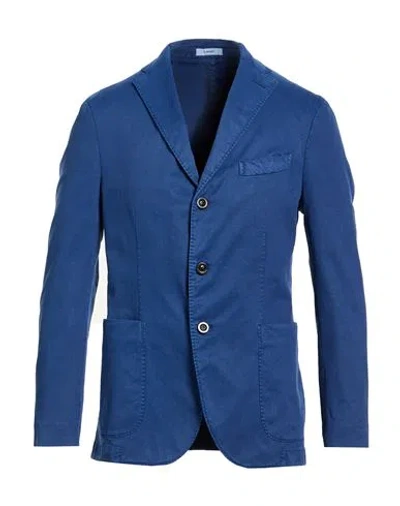 Boglioli Man Blazer Blue Size 46 Cotton, Tencel, Silk, Elastane