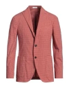 Boglioli Man Blazer Brick Size 38 Cotton, Polyester, Elastane In Red
