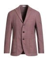 Boglioli Man Blazer Brick Size 38 Cotton, Virgin Wool, Polyester In Pink