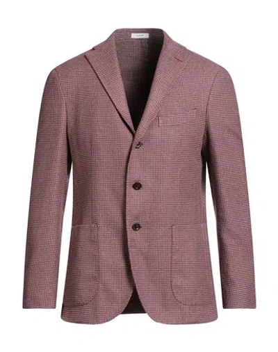 Boglioli Man Blazer Brick Size 38 Cotton, Virgin Wool, Polyester In Red