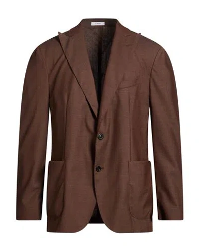 Boglioli Man Blazer Brown Size 36 Virgin Wool, Silk