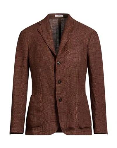Boglioli Man Blazer Brown Size 38 Linen