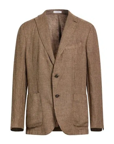 Boglioli Man Blazer Brown Size 44 Linen