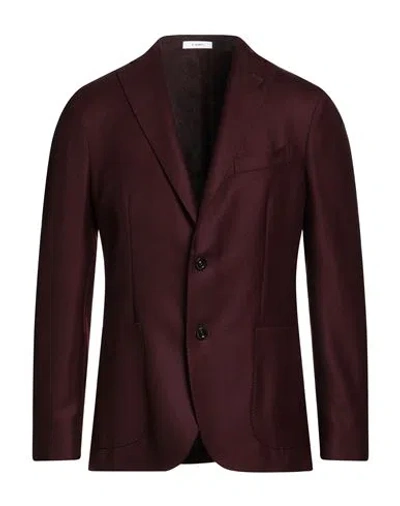 Boglioli Man Blazer Burgundy Size 44 Virgin Wool In Red