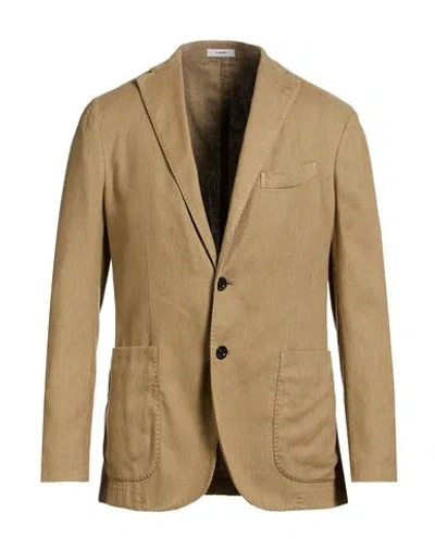 Boglioli Man Blazer Camel Size 38 Cotton, Linen, Polyester, Elastane In Nude