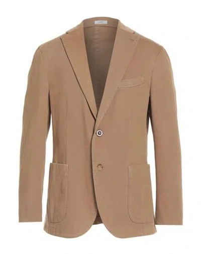 Boglioli Man Blazer Camel Size 42 Cotton, Elastane In Brown