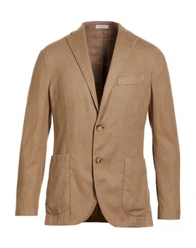 Boglioli Man Blazer Camel Size 42 Cotton, Linen, Polyester, Elastane In Brown