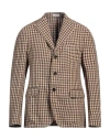 Boglioli Man Blazer Camel Size 42 Linen In Beige
