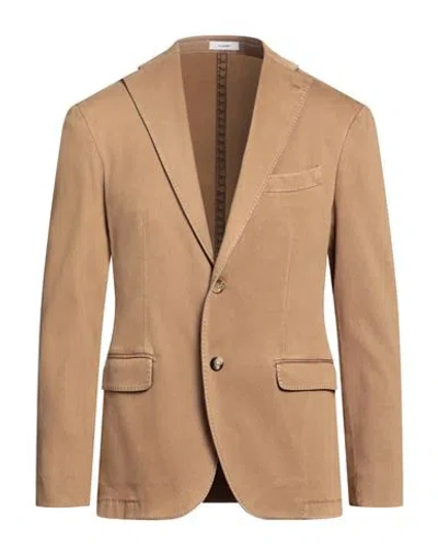 Boglioli Man Blazer Camel Size 40 Cotton, Elastane In Beige