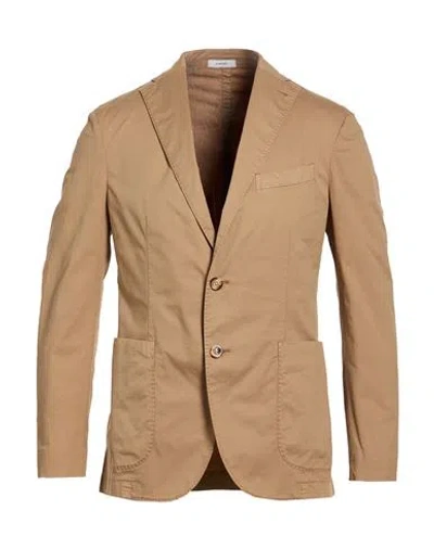Boglioli Man Blazer Camel Size 44 Cotton, Elastane In Brown