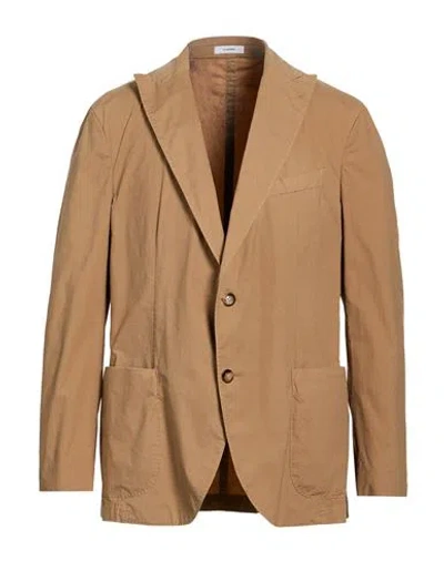 Boglioli Man Blazer Camel Size 44 Cotton, Elastane In Nude