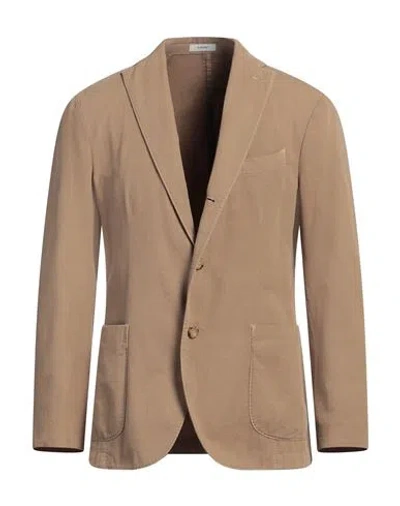 BOGLIOLI BOGLIOLI MAN BLAZER CAMEL SIZE 42 COTTON, LINEN