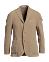Boglioli Man Blazer Camel Size 44 Cotton, Linen In Beige