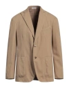 Boglioli Man Blazer Camel Size 42 Cotton, Linen In Beige