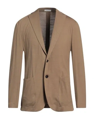 Boglioli Man Blazer Camel Size S Virgin Wool In Green