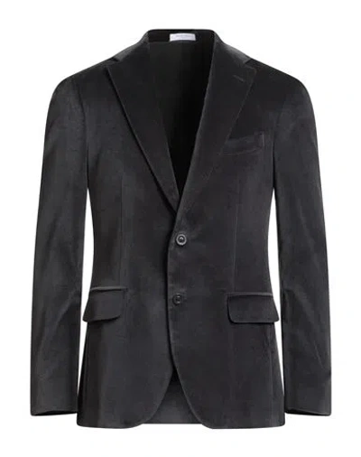 Boglioli Man Blazer Charcoal Size 38 Cotton, Elastane In Gray
