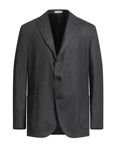 Boglioli Man Blazer Charcoal Size 38 Virgin Wool, Polyamide, Acrylic, Cashmere, Elastane In Gray