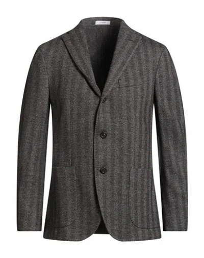 Boglioli Man Blazer Charcoal Size 42 Cotton, Virgin Wool In Gray