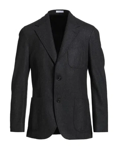 Boglioli Man Blazer Charcoal Size 42 Virgin Wool In Gray