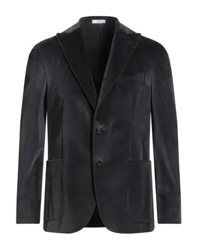 Boglioli Man Blazer Charcoal Size 46 Viscose, Pbt - Polybutylene Terephthalate In Black
