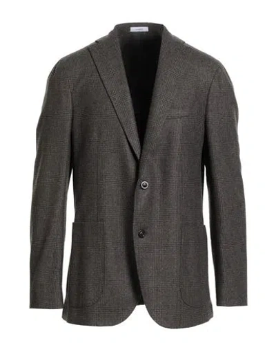 Boglioli Man Blazer Chocolate Brown Size 40 Virgin Wool In Gray