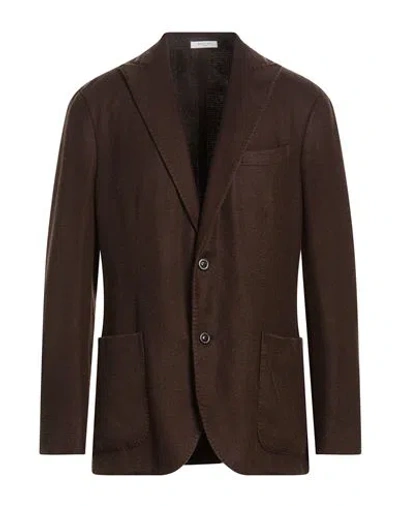 Boglioli Man Blazer Chocolate Brown Size 44 Cashmere