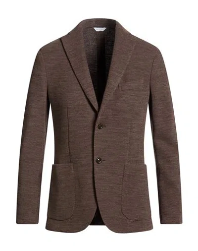 Boglioli Man Blazer Chocolate Brown Size 44 Virgin Wool, Cotton