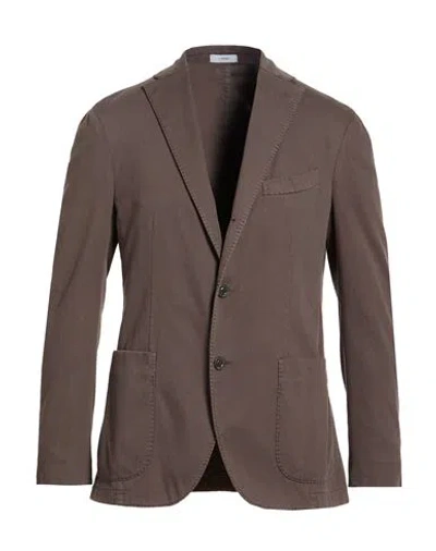 Boglioli Man Blazer Chocolate Brown Size 46 Cotton, Elastane